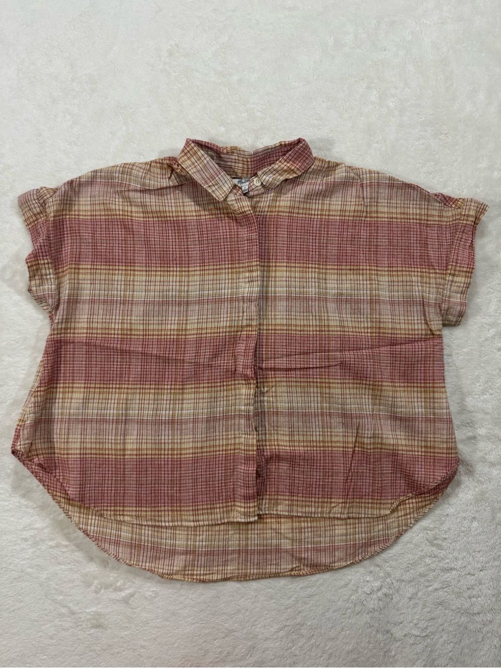 Madewell Hilltop Ombré Stripe Plaid Button Up Shirt Small